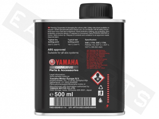 Bremsflüssigkeit premium YAMAHA Yamalube® FL DOT 5.1 500ml
